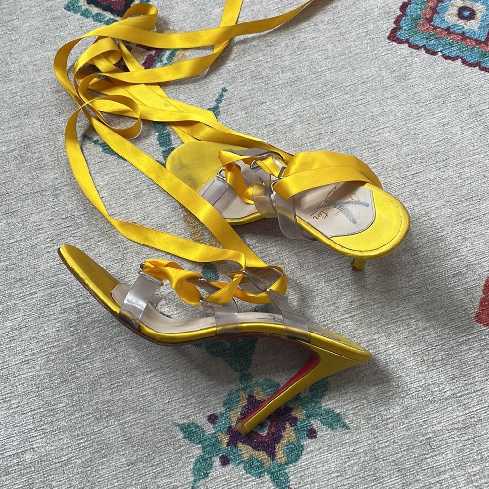 Christian Louboutin Satin Lace up sandals